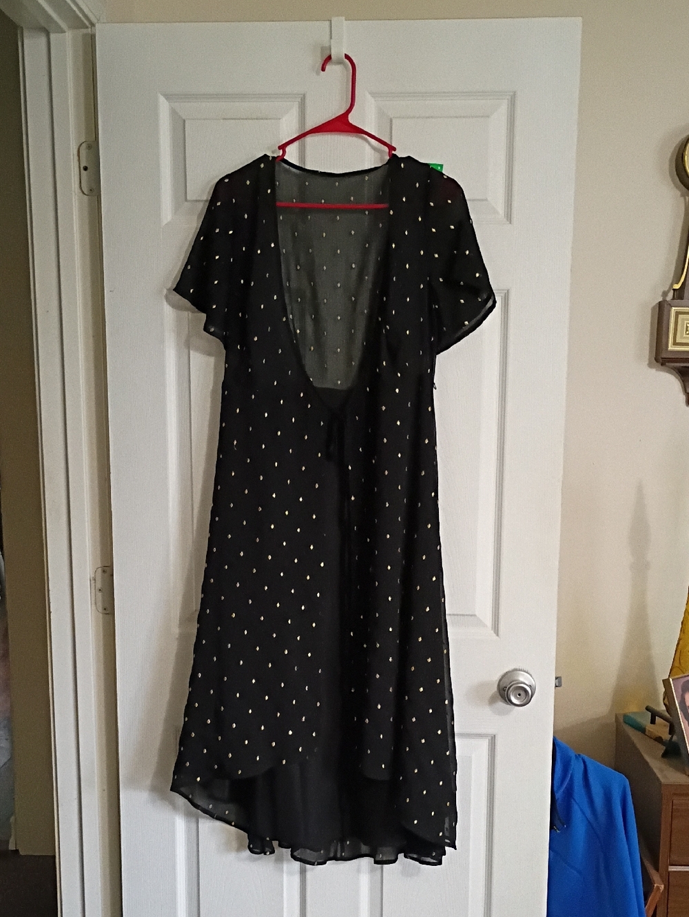 Forever 21.  Black Polka Dot Midi Dress with Tie Front